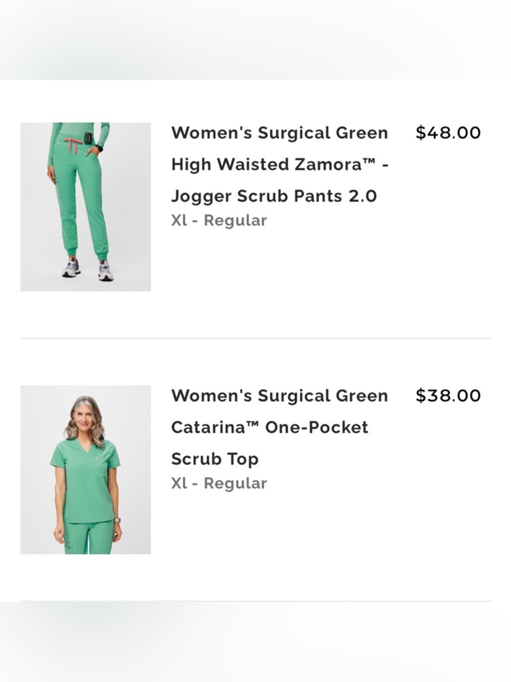 Figs Women's Surgical Green High-Waisted Zamora™ Jogger Pants & Catarina Top SET